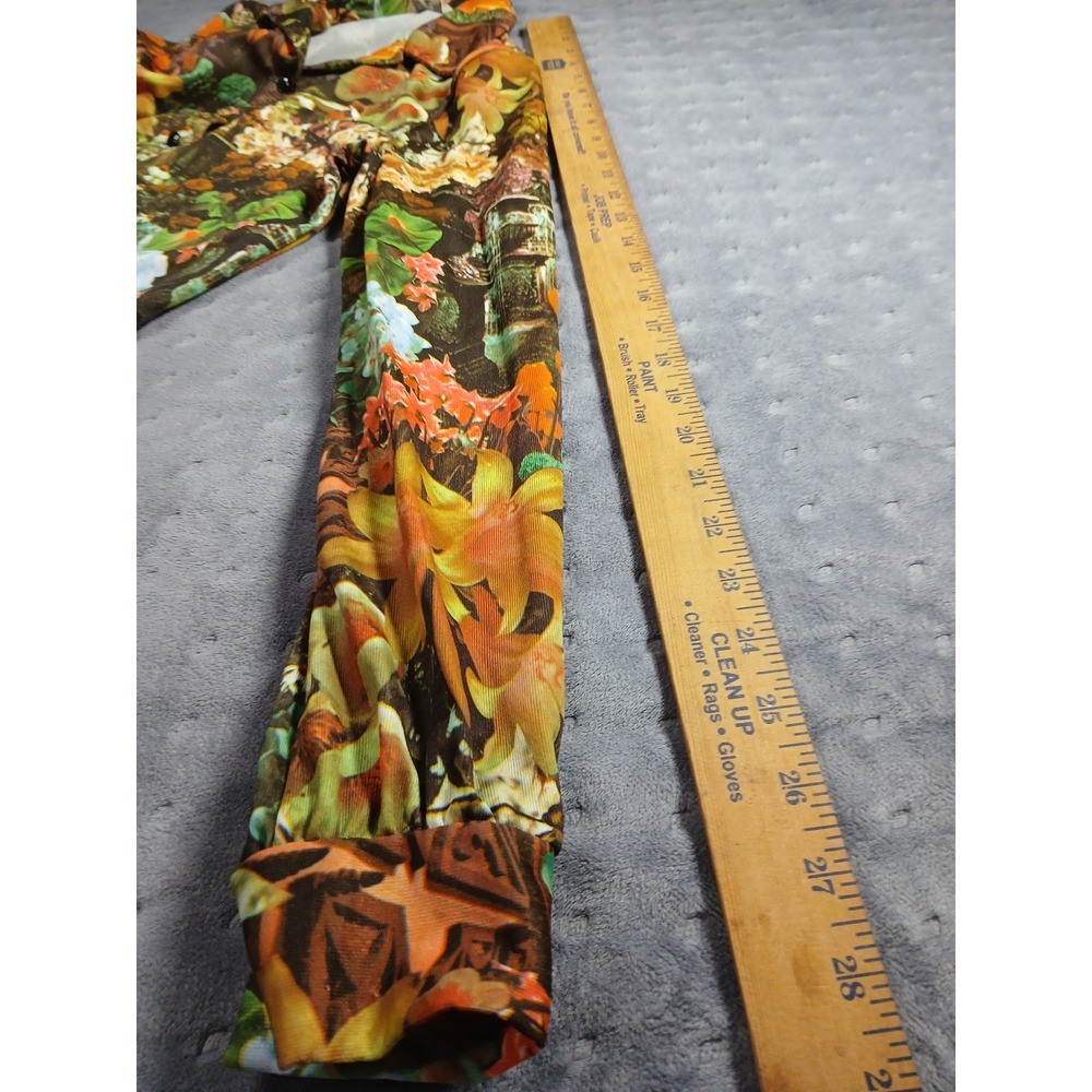 Vintage Donovan-Galvani of Dallas Floral Garden Hippie Button Down Shirt 70s - Picture 6 of 7